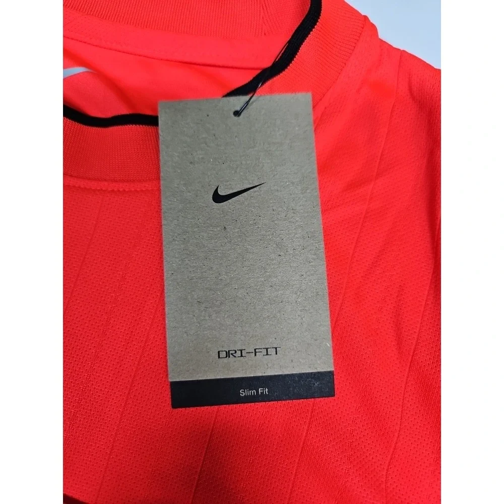 Nike Dri-FIT Mens Orange Soccer Referee Long Sleeve Jersey Size Small NWT Flawed